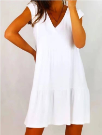 Handmade  Summer 100% Linen White Dress