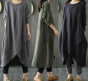 100% Linen Dress Maxi Dress Own Design Style 17