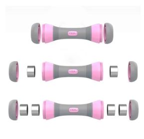 1 pair Ladies Adjustable Dumbbells Fitness Equipment Barbell Tablets Cast Iron Coated Plastic Yoga Dumbbell Plastic Dumbbells 2 Kilos to 4kilos Weight