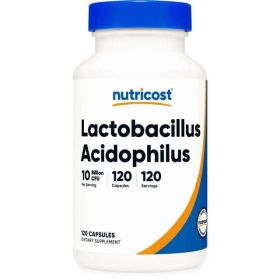 Nutricost Lactobacillus Acidophilus 10 Billion CFU Supplement, 120 Vegetarian Capsules