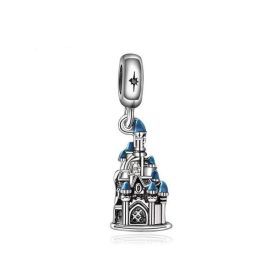 Stylish Pendant White Copper Silver Plated Bracelet Jewelry Accessories (Color: Castle)