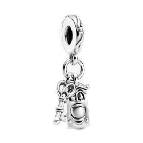 Stylish Pendant White Copper Silver Plated Bracelet Jewelry Accessories (Color: Door Handle)