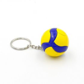 Volleyball Keychain Charm Student Sports (Color: V200W rotating yellow blue)