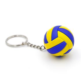 Volleyball Keychain Charm Student Sports (Color: Yellow blue)