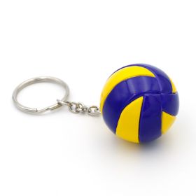 Volleyball Keychain Charm Student Sports (Color: Rotating yellow and blue)