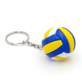 Volleyball Keychain Charm Student Sports (Color: Yellow white blue)