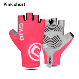 GIYO Touch Screen Long Full Fingers Half Fingers Gel Sports Cycling Gloves MTB Road Bike Riding Racing Women Men Bicycle Gloves (Color: pink short, size: M)