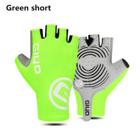 GIYO Touch Screen Long Full Fingers Half Fingers Gel Sports Cycling Gloves MTB Road Bike Riding Racing Women Men Bicycle Gloves (Color: green short, size: XL)