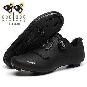 Men Cycling Sneaker Mtb Road Bike Shoes Speed Flat Sneakers Racing Women Self-locking Spd Cleats Shoes Mountain Bicycle Boots (Color: all in black road, size: 47)