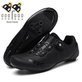 Professional Speed Cycling Sneaker With Cleats Men Outdoor Non-slip Dirt MTB Shoes SPD Women Self-Locking Racing Road Bike Shoes (Color: Gold, size: 47)