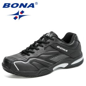 BONA 2020 New Designers Chaussures De Tennis Shoes Men Sneakers Action Leather Walking Shoes Mansculino Fitness Trainer Footwear (Color: Black light gray, size: 8)