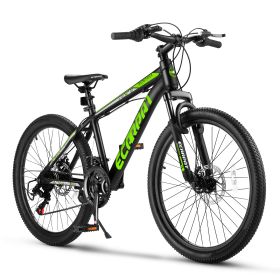 A24299 Rycheer Elecony 24 inch Mountain Bike Bicycle for Adults Aluminium Frame Bike Shimano 21-Speed with Disc Brake (Color: As pic)