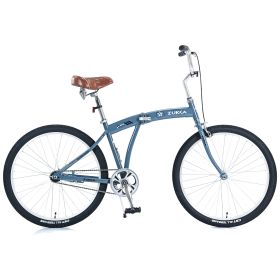 Single Speed Folding Bicycles, Multiple Colors 26"Inch Beach Cruiser Bike (Color: As pic)