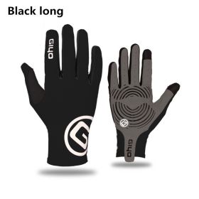 GIYO Touch Screen Long Full Fingers Half Fingers Gel Sports Cycling Gloves MTB Road Bike Riding Racing Women Men Bicycle Gloves (Color: black long, size: L)