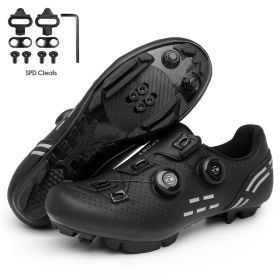 Ultralight Cycling Shoes Mtb Carbon Fiber Road Bike Boots Men Mountain Bicycle SPD Cleats Shoes Women Biking Speed Flat Sneaker (Color: black mtb cleats, size: 37)