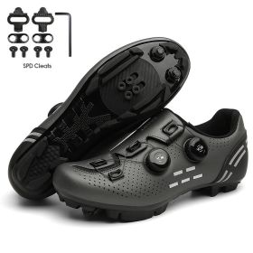 Ultralight Cycling Shoes Mtb Carbon Fiber Road Bike Boots Men Mountain Bicycle SPD Cleats Shoes Women Biking Speed Flat Sneaker (Color: grey mtb cleats, size: 36)